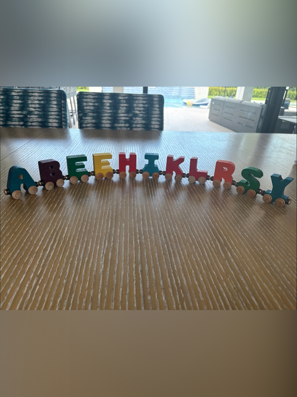 Colorful Wooden ABC Train Magnetic Letters